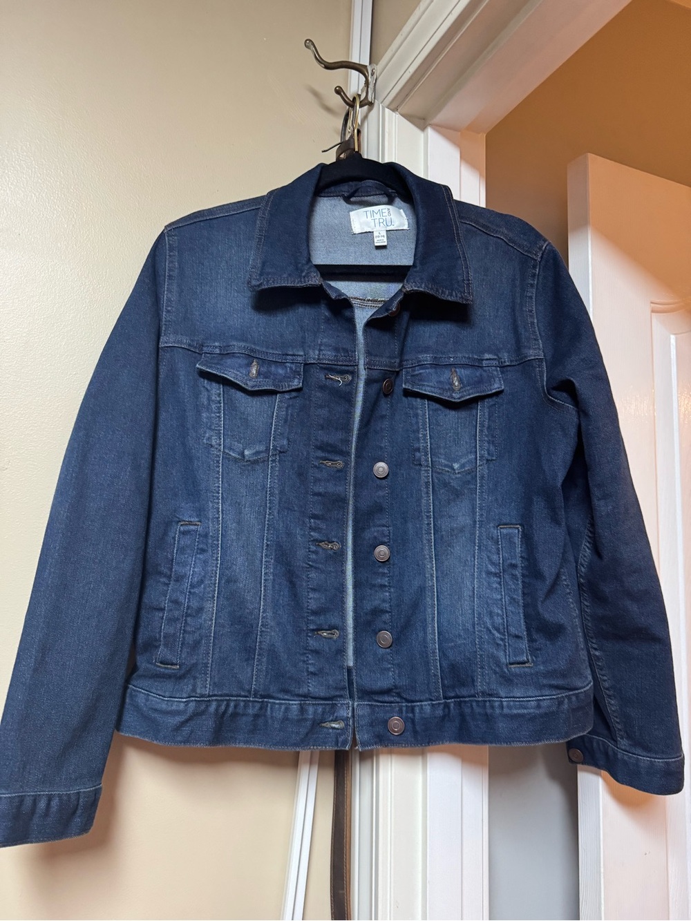 Time and Tru Navy Blue Denim Trucker Jacket